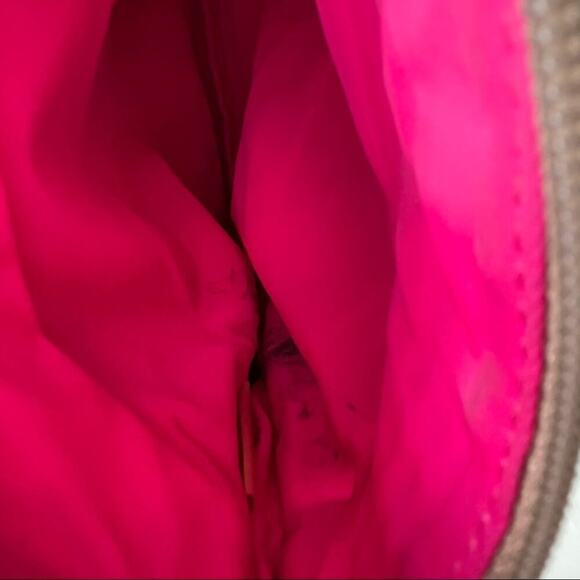 Vintage Dooney and Bourke canvas scribble letter pattern crossbody  pink lining - Picture 6 of 16